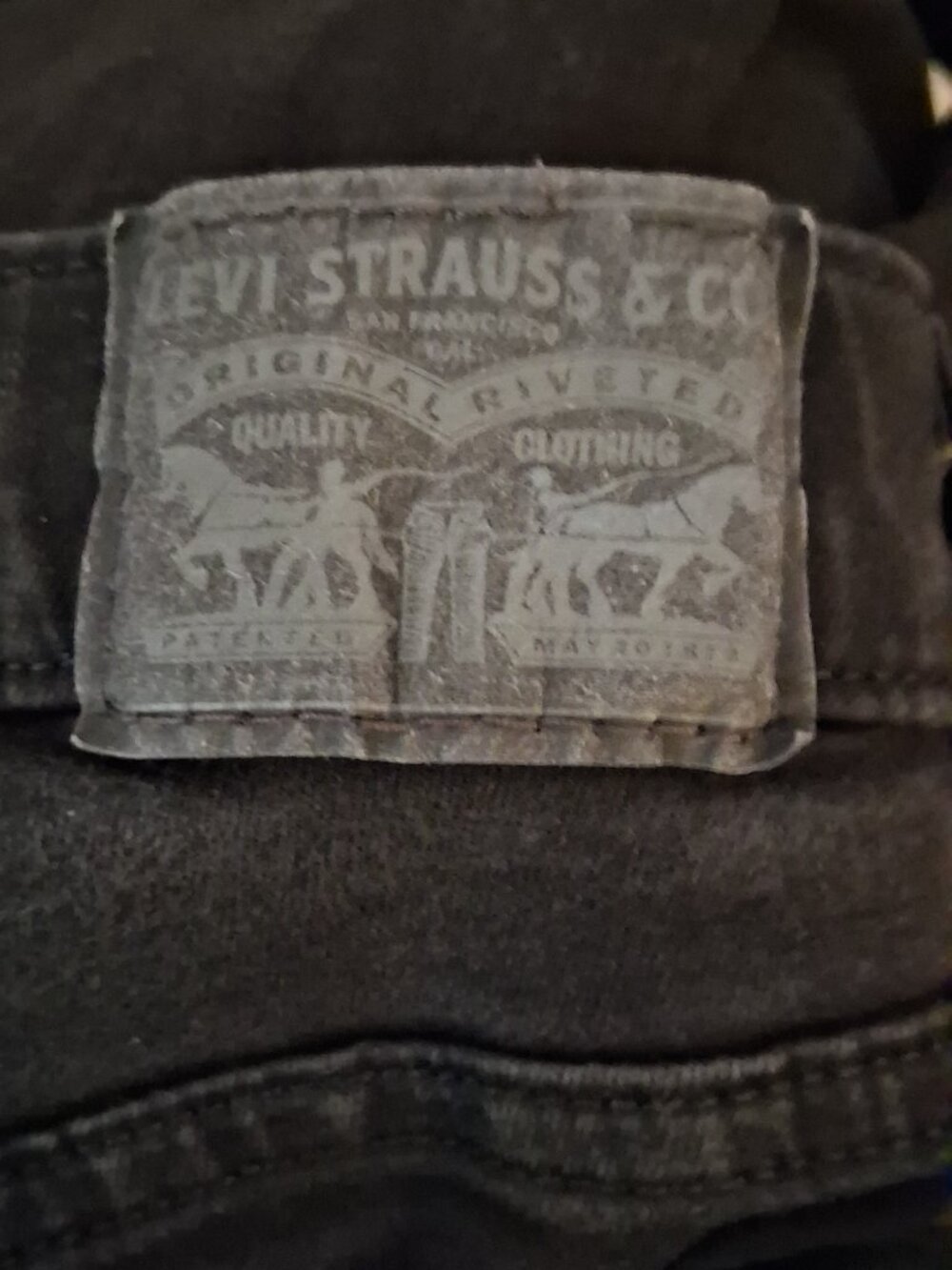 724 LEVI BLACK HIGH RISE STRAIGHT JEANS-16W - Picture 7 of 8